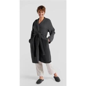Parachute Robe Womens Large Gray Cloud Cotton Kimono Belted Loungewear Spa